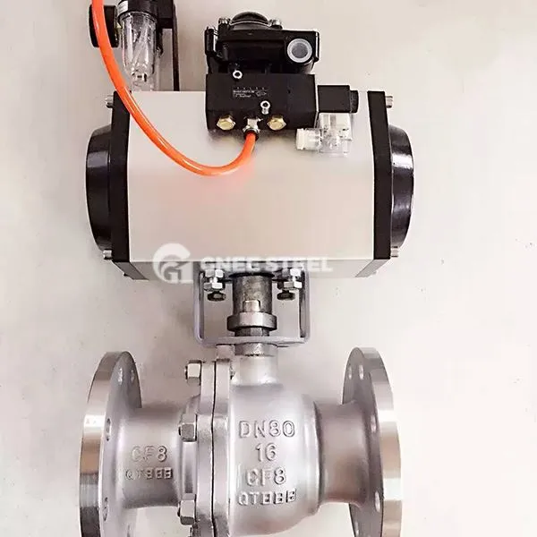 Na krogličnem ventilu s pnevmatskim aktuatorjem