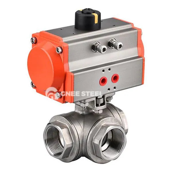 Pnevmatični trismerni kroglični ventil